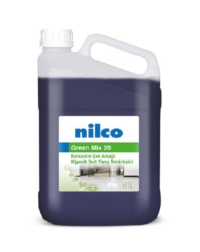 Nilco Green Mix 20 | Konsantre Çok Amaçlı Hijyenik Sert Yüzey Temizleyici 2L